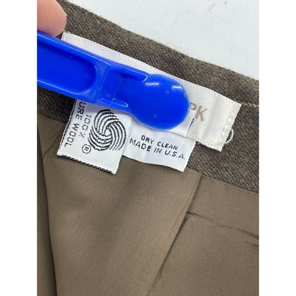 Jones New York Women's Brown Pinstripe 100% Wool Lined Pencil Skirt Size 8 - Picture 8 of 12